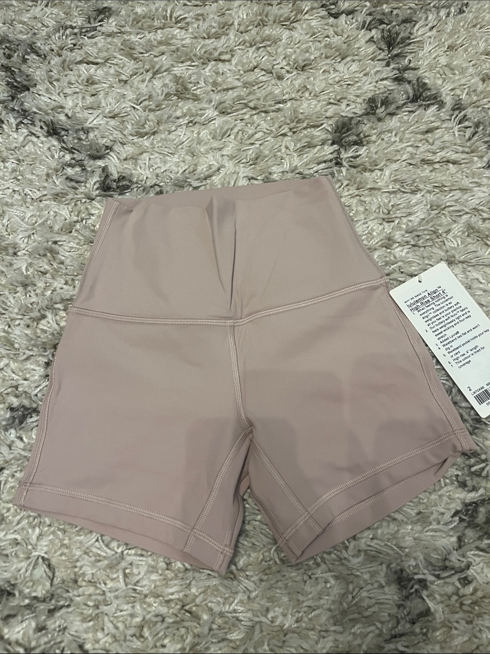Lululemon align high-rise short 4”. Size 2. Mink berry. New with tags.